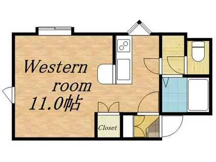 メゾンデューシーニュⅠ(ワンルーム/1階)の間取り写真
