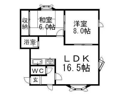 ロイヤルハイツHI(2LDK/1階)の間取り写真