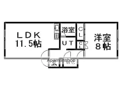 ノースハイム23(1LDK/2階)の間取り写真