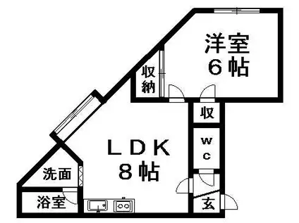 真栄ガーデンヒルズA(1LDK/2階)の間取り写真