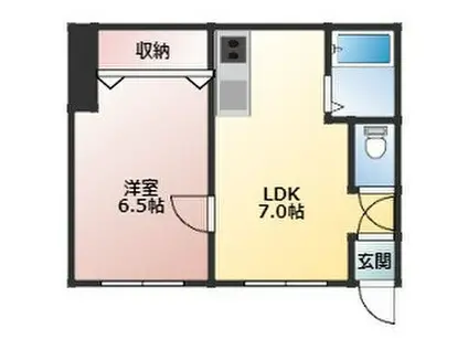 パークハイツ(1LDK/1階)の間取り写真