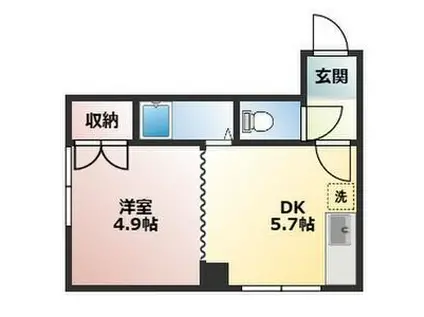 ラシュレ東札幌(1DK/3階)の間取り写真