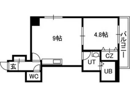 AZZURRI GARDEN 山鼻(1DK/2階)の間取り写真
