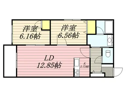シャルムコート(2LDK/1階)の間取り写真
