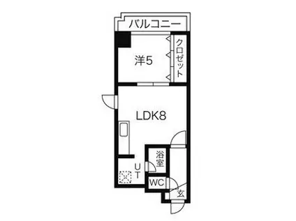 パークヒルズ中の島21(1LDK/3階)の間取り写真