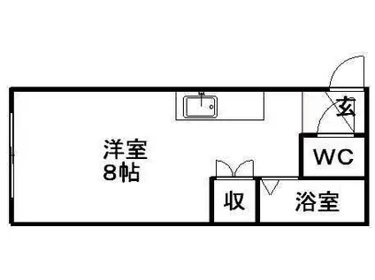 カロッツェリア菊水(ワンルーム/3階)の間取り写真