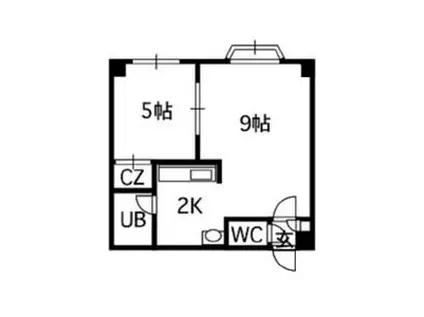 アウローラ(1LDK/2階)の間取り写真