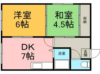 大塚ビル(2DK/2階)の間取り写真