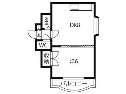 クリスタル(1DK/3階)の間取り写真