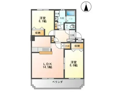 ハイム・エトワールB(2LDK/3階)の間取り写真