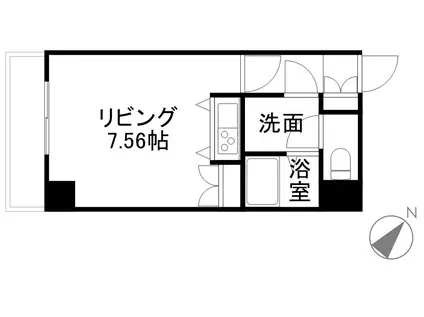 トーカン中の島キャステール(ワンルーム/4階)の間取り写真