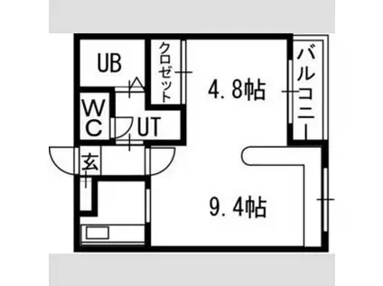 ホークメゾン札幌2号館(1LDK/1階)の間取り写真