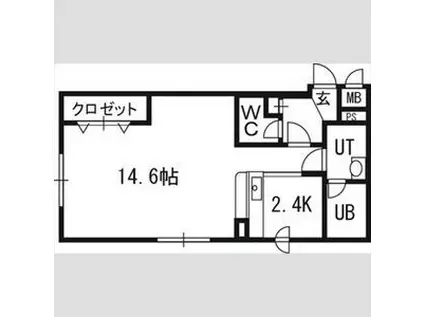 コンフォート18(1LDK/4階)の間取り写真