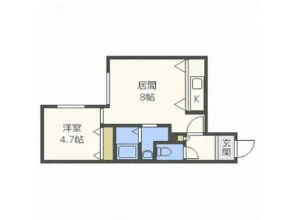 パームヒル南郷1(1LDK/3階)の間取り写真