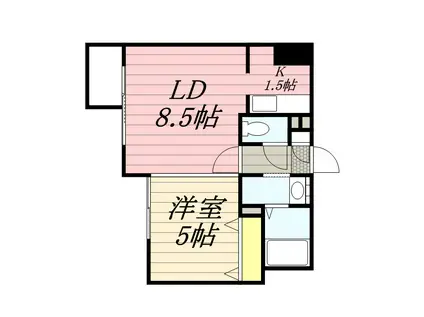 KDXレジデンス南3条(1LDK/10階)の間取り写真