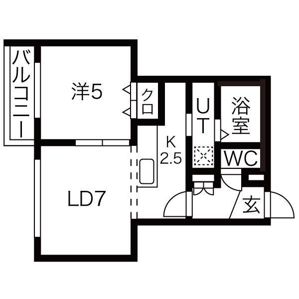 フェスタリア札幌(1LDK/4階)の間取り写真