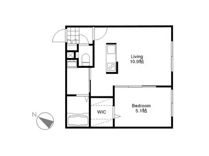 PREMIERーIST N.43プレミアイスト エヌドット43(1LDK/2階)の間取り写真