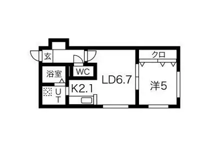 LF21(1LDK/3階)の間取り写真