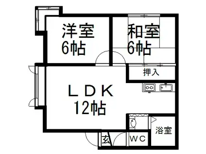 ファミール米里(2LDK/2階)の間取り写真