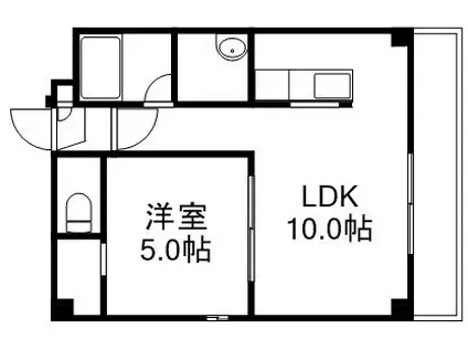 ドエル札幌南6条2(1LDK/8階)の間取り写真