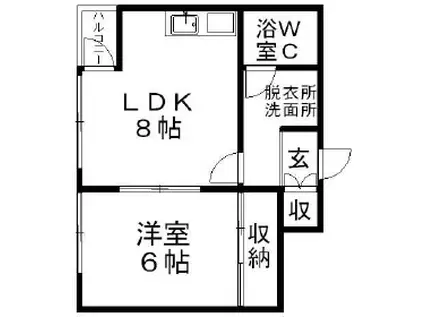 ブルームハイツ豊平(1LDK/5階)の間取り写真
