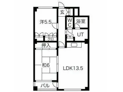 ブルームハイツ豊平(2LDK/3階)の間取り写真