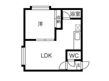 プライムハウス澄川壱番館(1DK/2階)の間取り写真