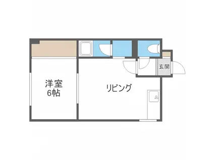 ハイムミント(1DK/4階)の間取り写真