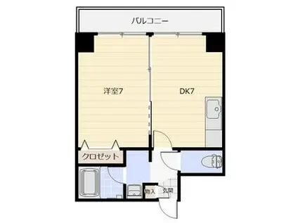 ハイフィールド88(1DK/5階)の間取り写真