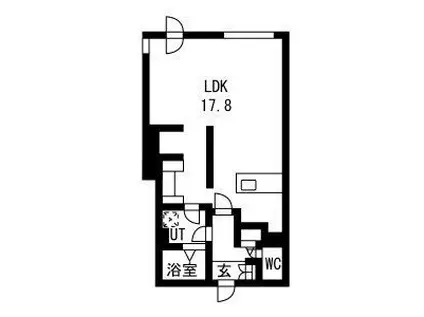 ピオネロ月寒(ワンルーム/3階)の間取り写真
