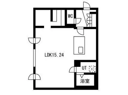 ピオネロ月寒(ワンルーム/4階)の間取り写真