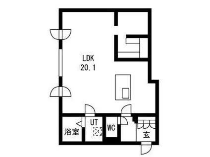 ピオネロ月寒(ワンルーム/4階)の間取り写真