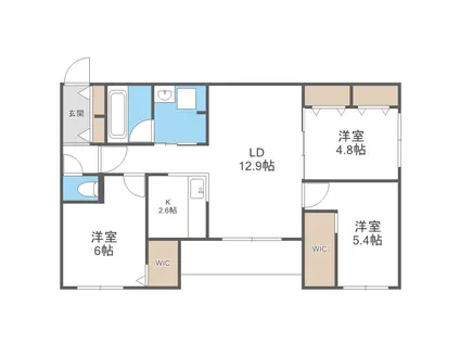 GARBO月寒(3LDK/4階)の間取り写真