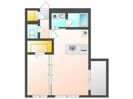 カレラ学園前(1LDK/1階)の間取り写真