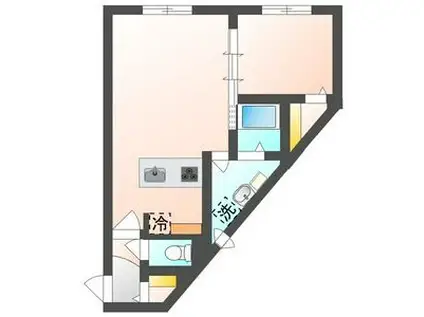 月寒中央通9丁目(1LDK/3階)の間取り写真