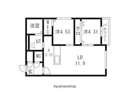 AYA 23(2LDK/2階)の間取り写真