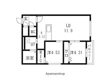 AYA 23(2LDK/2階)の間取り写真