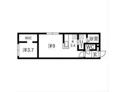 FEEEL平岸(1LDK/4階)の間取り写真