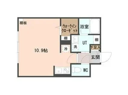 COFFRET平和通6(1K/3階)の間取り写真