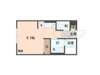 COFFRET平和通6(1K/1階)の間取り写真