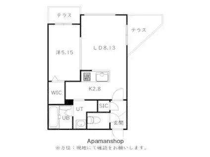 菊水5-2MS B棟(1LDK/1階)の間取り写真