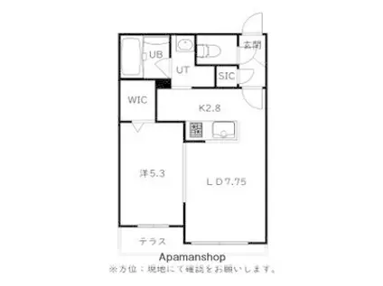 菊水5-2MS B棟(1LDK/1階)の間取り写真