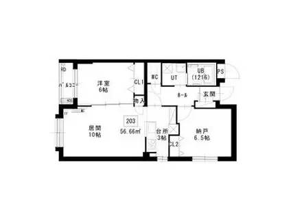 ノヴァ白石ーⅡ(2LDK/2階)の間取り写真