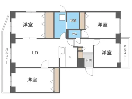BRO北野(4LDK/6階)の間取り写真