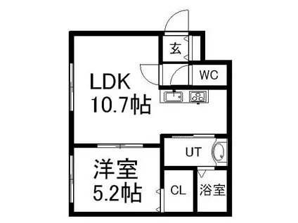 アリエス南郷(1LDK/2階)の間取り写真
