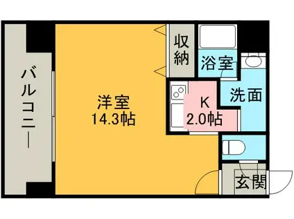 エッジウォーターテラス(1K/5階)の間取り写真