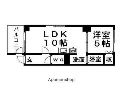 オーチャードプラザ(1LDK/2階)の間取り写真