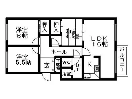リゾルテ札幌(3LDK/2階)の間取り写真