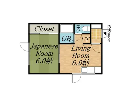 グレースヴィラ(1DK/2階)の間取り写真