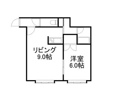 ORIGIN本通(1DK/2階)の間取り写真